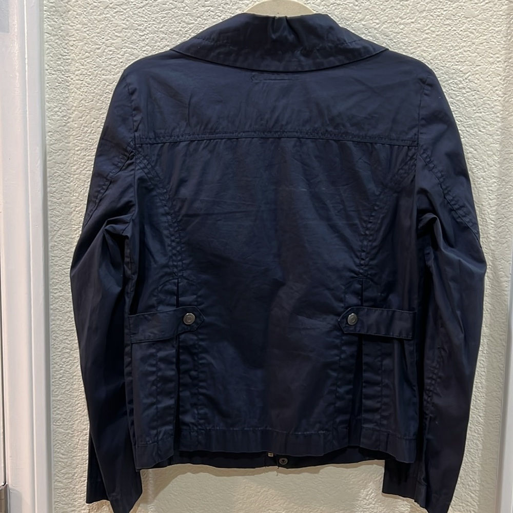 Calvin Klein Navy Lightweight Zip-Up Jacket w/ Hidden Front Snaps - Picture 6 of 8